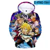 Hoodies masculinos harajuku 3d homens/mulheres/crianças imprimem nanatsu no taizai mais legal os sete pecados capitais