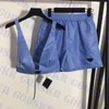 Triangle Logo Underwear Short Pant Womens Tracksuits Sexy V Neck Bra Loose Casual Shorts High End Ladies Tracksuit Two Colors