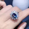 Cluster Rings Est Blue Topaz Ring 7x9mm naturlig ￤delsten fina smycken f￶r kvinnors jubileumsg￥va Real 925 Sterling Silver Store Sale