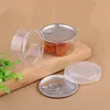 clear plastic jar PET with metal lid airtight tin Can pull ring bho oi Concentrate Container food Herb Storage RRA728