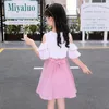 Girl Dresses Summer Kids For Girls Stripe Dress Children Cotton Teenagers Princess Clothes Birthday 5 6 8 10 12 14 Years