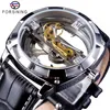 Forsining Official Exclusive Double Side Transparent Fashion Business Design Skeleton Automatic Men Watch Top Brand Luxury182E