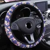 Couvre-volant Couvre-volant Femmes Fille Fleur Couverture de tresse de voiture sans anneau intérieur Wrap Fit pour 37-38CM / 14,5 "-15" Étui de protection de barre de main