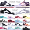 Classic 1 Low Men Women Basketball Shoes Leather Jumpmans 1S Designer Trainers Light Smoke Grey Cardinal Red Reverse Bred Pastel Plum Outdoor Sneakers Size 36-45