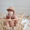 Hoeden Koreaanse stijl kinderen babymeisje hoed lange haar vlecht pet put boog prinses winter warm gebreide patchwork kinderen meisjes en petten