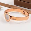 Love Charm Bangle Luxury Tennis Armband Kvinnor Rostfritt stål Rosguld Par Diamond Fashion Jewelry In Hand Valentine Day Gift Wedding Wholesale