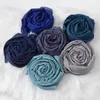 Ethnic Clothing Pleated Line Design Chiffon Hijab Scarf Muslim Women Fashion Plain Color Headscarf Shawls Islamic Head Wrap Headband Scarves