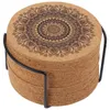 Pads 1 Set Of 6PCS Creative Nordic Mandala Design Wooden Coasters Round Shape Coffee Cup Mat Round Cork Coaster Kitchen Decoration RRA772