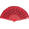 Handmade Cotton Lace Hand Held Fan Party Bridal plastic Frame Cosplay Wedding Props Fashion Fan Tulle RRC650