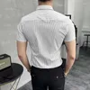 Camisas casuais masculinas verão fino de manga curta de vestido masculino escritório comercial slim fit viscose Bloups Men plus tamanho 4xl roupas vintage