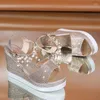 Sandals Women Shoes Shiny Rhinestones Pearls Detail Wedge Thick Bottom Peep Toe High Heels Elegant Platform Party Wedding