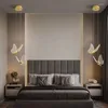 Pendelleuchten Schmetterling LED Kronleuchter Beleuchtung Schlafzimmer Nachttisch Hintergrund Acryllampe Home Deco Hängende Deckenleuchten