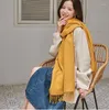 Etnische kleding sjaal dames Korea herfst en winter 2022 TASSEL SHAWL Heren Monochrome imitatie Kasjmier hoofdbedekking voor vrouwen