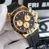 Tasarımcı İzler Lüks Saatler Erkekler Otomatik Altın İzleme Boyutu 41mm Seramik Yüzük Paslanmaz Çelik Kılıf Kauçuk Kayış AAA Watch Orologio. Kutulu erkekler için saatler