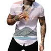 Men's Casual Shirts Suede Shirt Jacket Men Spring Summer Single Breasted Lapel Full Print Beach Short Sleeve Vacation Lady Set