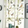 カーテンショートシアーカーテンボイル刺繍ドレープローマの花パターンホームカフェの装飾用エレガントな窓