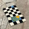 Bath Accessory Set Retro Chessboard Plaid Mats Fluffy Grids Bathmat Soft Floral Bathroom Rug Bedside Carpet Home Decor Floor Mat -3