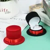 Jewelry Pouches Top Hat Box Velvet Wedding Ring Necklace Display Gift Container Case For Packaging