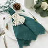 Table Napkin 50pcs Wholesale Washable Rustic Gauze Cotton Reusable Tea Towel Wedding Party Decor Retro Burrs Napkins 42x42cm