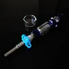 Joint Mini Nector Collector Kits Blue Green Clear With Titanium Nail Tips Dab Oil Straw Mini Smoking Glass Smoking Pipes Bubble Wrap