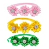 Pet Dog Viel Bow Ties Collier de fleurs avec des strass brillantes Couleur lumineuse Petite cravates moyen