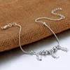 Anklets Summer 925 Sterling Silver For Woman Creative Fishbone Pendant Solid Foot Chain 28cm Femal Body Jewelry