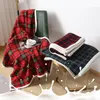 Blankets Christmas Plaid Flannel Blanket Vintage Throw Polyester Material