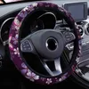 Steering Wheel Covers Women Girl Flower Car Braid Cover No Inner Ring Wrap Fit For 37-38CM/14.5"-15" Hand Bar Protecter Case