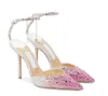Sprzedaż buty letnie Kobieta Sandałowa Pump Luksusowy projektant Saeda 100 mm wysokie obcasy Białe plamy