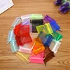 Jewelry Pouches 100pcs 7x9 9x12 10x15cm Mix Color Organza Bag Wedding Party Decoration Drawable Bags Gift