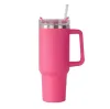 Gobelet réutilisable de 40 oz avec poignée et paille, tasse de voyage isolée en acier inoxydable, gobelets isolés pour garder les boissons froides en gros