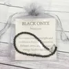 Bağlantı Bilezikleri MG0138 Toptan Siyah Onyx Anklet Handamde Doğal Taş Mala Boncuklar 4 Mm Mini Gem Takı