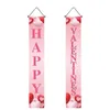 Gelukkige Valentijnsdagfeest Banner Hart Love Valentine Porch Sign Welcome Huisvlag