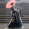 الملابس العرقية القديم الصيني التقليدي الفستان الأسود هانفو مجموعات مقترنة للزوجين هالوين كوزبلاي زي الرقص الشرقي الرجال النساء