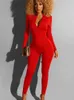 2024 Designer Vrouwen Jumpsuits Lange mouwen Eendelige Outfits Casual Bodycon Dame Rompertjes Broek Effen Opstaande Kraag Sportkleding Overalls Groothandel Kleding 9123