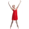 Stage Wear Sexy Rouge Adulte Ballet Robe Lycra Corps W / Deux Couches Jupe En Maille Haute Qualité Dancewear Ballerine Danse Pratique / Formation