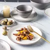 Set di stoviglie Set di stoviglie in ceramica nordica creativa Ciotola di riso retrò Piatti e piatti di zuppa di grandi dimensioni personalizzati di verdure