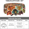 Table Cloth Ethnic Mandala Flower Round Tablecloth 60 Inches-Waterproof Stain And Anti-Wrinkle Washable Fabric