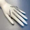 Bracelet à la mode main paume manchette pour les femmes cubique zircone lien doigt anneau feuille une pièce poignées Bracelet bijoux de mariage