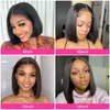 Hot Lace Wigs Straight Front Brazilian Short Bob Human Hair for Black Women 4x4 Closure 13x4 al 221216