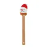 Christmas Silicone Spatula Wooden Handle Baking Scraper Cake Tools Cream Butter Spatulas Household Kitchen Utensils RRD75