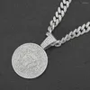 Chaînes Hip Hop Iced Out Cubain Bling Rond Numéro 7 Pendentif Mens Collier Miami Or Charme Rock Rappeur Bijoux Collier Cadeau Collier