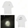 남성 T 셔츠 여성 디자이너 T 셔츠 번개 반사 Tshirts 영어 알파벳 옷 벚꽃 나비 그래픽 그래픽 티셔츠 반사 셔츠