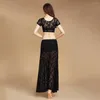 Stage Wear Foral Lace Women Belly Dance Clothing Sexy Dancewear Spandex Suit For Practice Outfit Bellydance Top Skirts