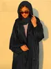 Roupas étnicas Abertas Abaya Peignoir Moda Muçulmana Renda Até Manga Puff Elegante Vestido Longo Para Mulheres Cardigan Robe Turquia Dubai Islâmico