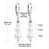 Boucles d'oreilles pendantes en argent Sterling 925 perle d'eau douce naturelle pour les femmes plaqué or 14K LeverBack mode bijoux cadeau