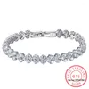 Lien Bracelets 14K Or Blanc Laboratoire Romain Moissanite Diamant Bracelet Fiançailles De Mariage Bracelets Pour Femmes Bijoux De Mariée