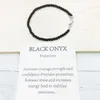 Bağlantı Bilezikleri MG0138 Toptan Siyah Onyx Anklet Handamde Doğal Taş Mala Boncuklar 4 Mm Mini Gem Takı