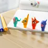 4pcs Cute Family Gel Pen Set Long Nose Cartoon Animal 0.5mm Ballpoint Black Color Ink Pens Kids Gift School Supplies A6582
