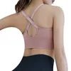 Completo da yoga Cerniera frontale Intimo sportivo Donna Spallacci con lettera Reggiseno Gilet estivo ad alta resistenza Canottiera da corsa